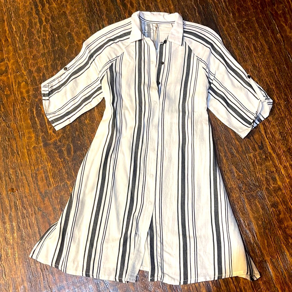 Designer brand Little Creative Factory stripe shirt dress sz 10
